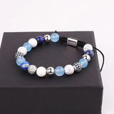 CZ Pave Ball Woven Beads Friendship Bracelet for Women