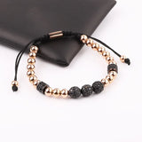 Stainless Steel Beaded CZ Pave Ball Charm Bracelet Men