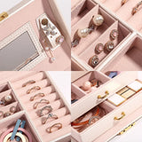Jewelry Organizer Box Storage Case Rings Earrings Necklace Display Holder