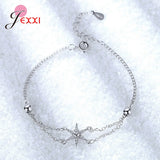 925 Silver 6 Stars Bracelet for Bride Women Wedding CZ Jewelry