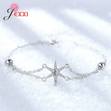 925 Silver 6 Stars Bracelet for Bride Women Wedding CZ Jewelry