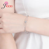 925 Silver 6 Stars Bracelet for Bride Women Wedding CZ Jewelry