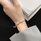 S925 Sterling Silver Bow Bracelet Personalized Hand Jewelry Holiday Gift