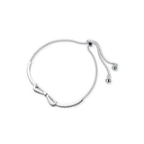 S925 Sterling Silver Bow Bracelet Personalized Hand Jewelry Holiday Gift