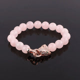 Leopard Bracelet Charm Natural Stone Beads Elastic Bracelet Gift