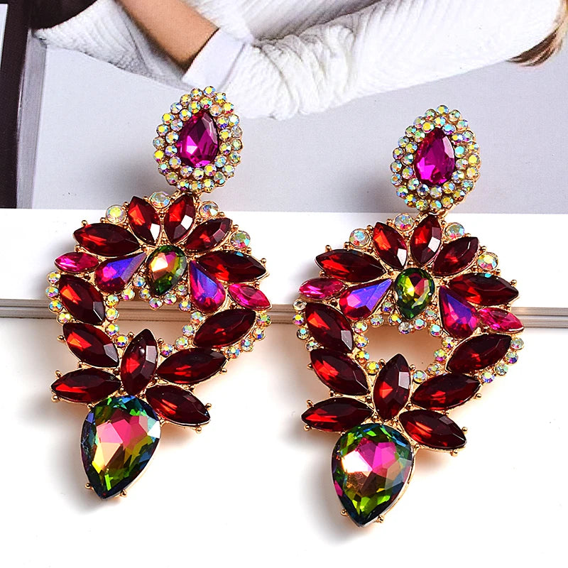 Crystal Drop Earrings High-Quality Rhinestones Jewelry Accessories