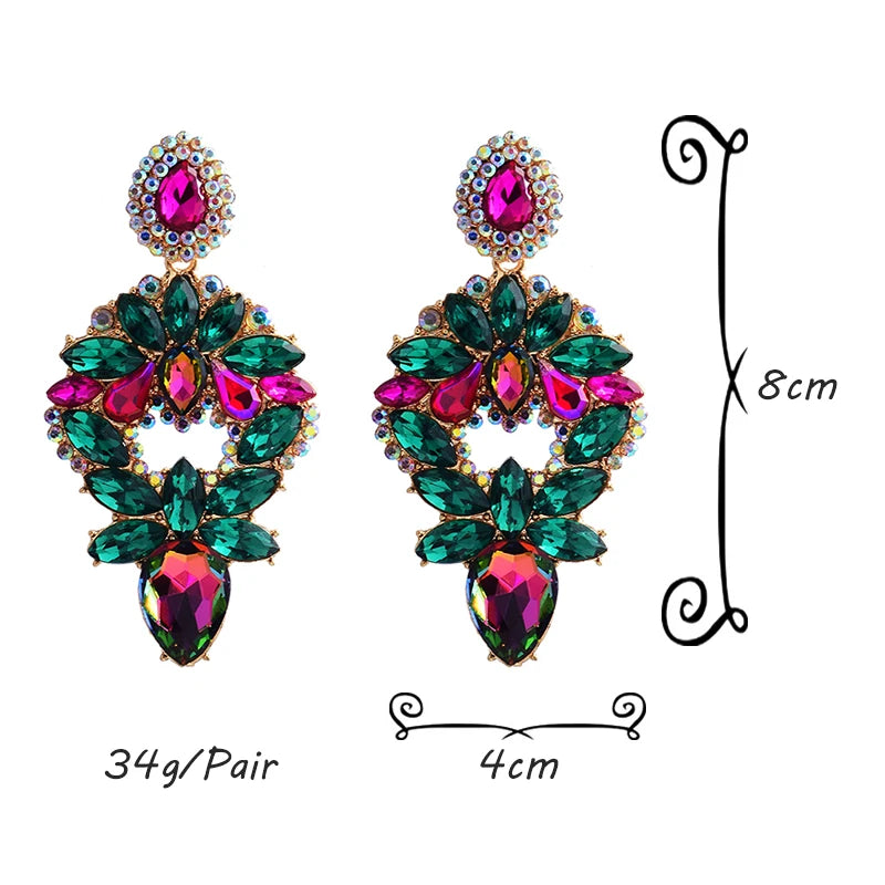 Crystal Drop Earrings High-Quality Rhinestones Jewelry Accessories