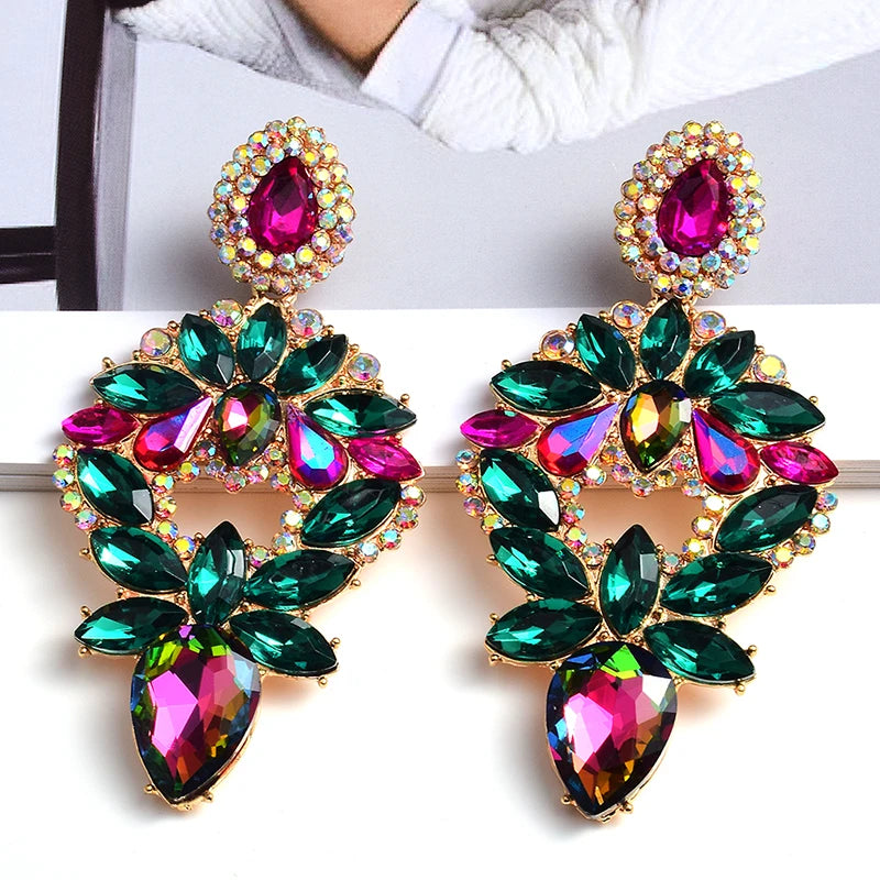 Crystal Drop Earrings High-Quality Rhinestones Jewelry Accessories