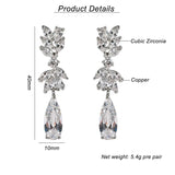 Water Drop Zircon Clip on Earrings Without Piercing for Women