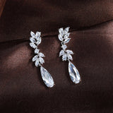 Water Drop Zircon Clip on Earrings Without Piercing for Women