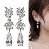 Water Drop Zircon Clip on Earrings Without Piercing for Women