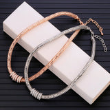 Maxi Crystal Collar Necklace Gold/Silvery Plated Rhinestone Torques Choker