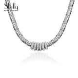 Maxi Crystal Collar Necklace Gold/Silvery Plated Rhinestone Torques Choker