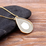 Drop Shape Evil Eye Crystal Pendant Necklace Copper Zircon Lucky Jewelry