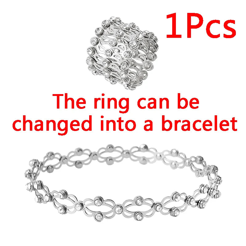 Magic 2 in 1 Folding Retractable Ring Zircon Multilayer Twist Rings