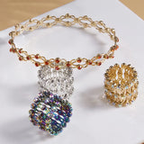 Magic 2 in 1 Folding Retractable Ring Zircon Multilayer Twist Rings