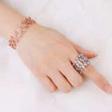 Magic 2 in 1 Folding Retractable Ring Zircon Multilayer Twist Rings