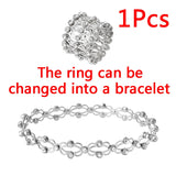 Magic 2 in 1 Folding Retractable Ring Zircon Multilayer Twist Rings