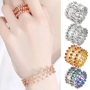 Magic 2 in 1 Folding Retractable Ring Zircon Multilayer Twist Rings