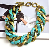 Matte Acrylic Necklace High Metal Statement Jewelry for Women