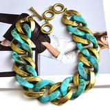 Matte Acrylic Necklace High Metal Statement Jewelry for Women