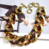 Matte Acrylic Necklace High Metal Statement Jewelry for Women