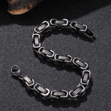 Square Stainless Steel Link Chain Bracelet Punk Hiphop Wrist Jewelry