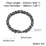 Square Stainless Steel Link Chain Bracelet Punk Hiphop Wrist Jewelry