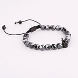 Men's Hematite Bead Bracelet with CZ Pave Crown Design