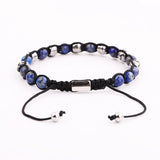 Men's Skull Charm Stone Bracelet - Titanium Steel