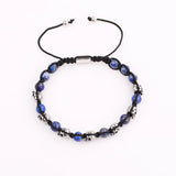Men's Skull Charm Stone Bracelet - Titanium Steel