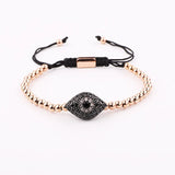 Men's Stainless Steel Eye Charm Macrame Bracelet