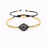 Men's Stainless Steel Eye Charm Macrame Bracelet