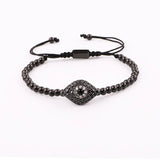 Men's Stainless Steel Eye Charm Macrame Bracelet