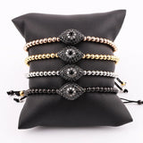 Men's Stainless Steel Eye Charm Macrame Bracelet