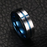 Men Tungsten Cross Ring IP Plated Gift Boyfriend