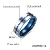 Men Tungsten Cross Ring IP Plated Gift Boyfriend