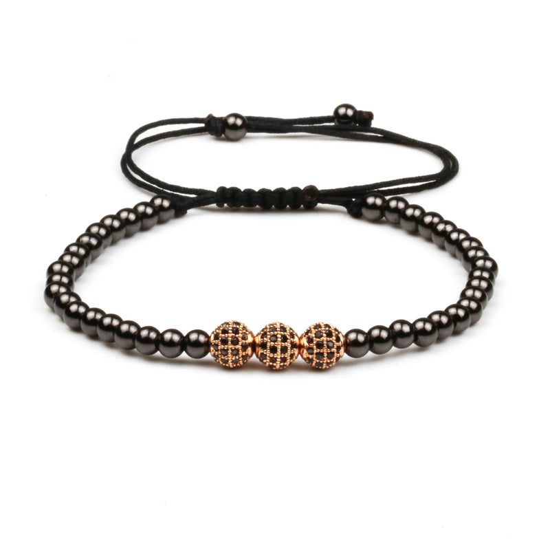 Classic Braid 4mm Beaded Bracelet for Couples