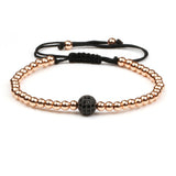Classic Braid 4mm Beaded Bracelet for Couples