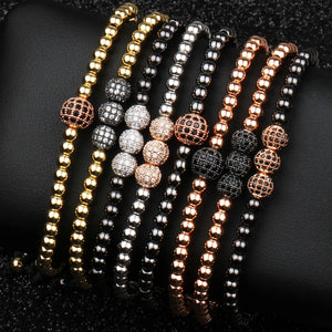 Classic Braid 4mm Beaded Bracelet for Couples
