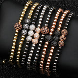 Classic Braid 4mm Beaded Bracelet for Couples