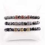 Men Women Natural Stone Snowflake Bracelet