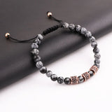Men Women Natural Stone Snowflake Bracelet