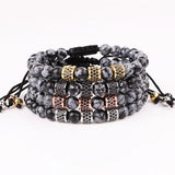 Men Women Natural Stone Snowflake Bracelet