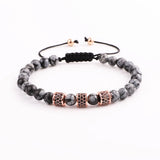 Men Women Natural Stone Snowflake Bracelet