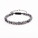 Men Women Natural Stone Snowflake Bracelet