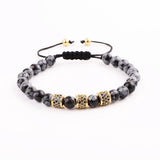 Men Women Natural Stone Snowflake Bracelet