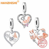 925 Sterling Silver Mom Butterfly Dangle Charm Bead for Bracelet Necklace