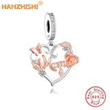 925 Sterling Silver Mom Butterfly Dangle Charm Bead for Bracelet Necklace