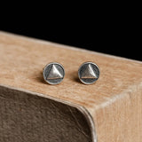 925 Silver Record Stud Earrings Unisex Hip Hop Rock Jewelry